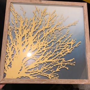 Golden sea coral decor